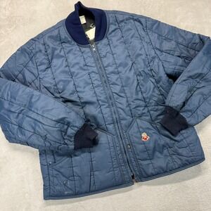 VTG RefrigiWear Jacket Mens XL Blue Quilted Insulated Workwear Winter Coat USA